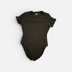 SKIMS Black Short Sleeve Bodysuit